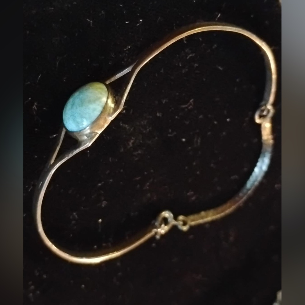 Vintage Sterling Silver Bracelet with Blue Larimar